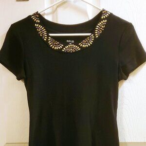 Women's black short sleeved top